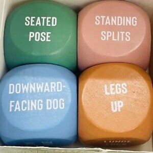 TT: Yoga Dice Kit Set of 4 Dice & Instructions - 24 Yoga Poses as